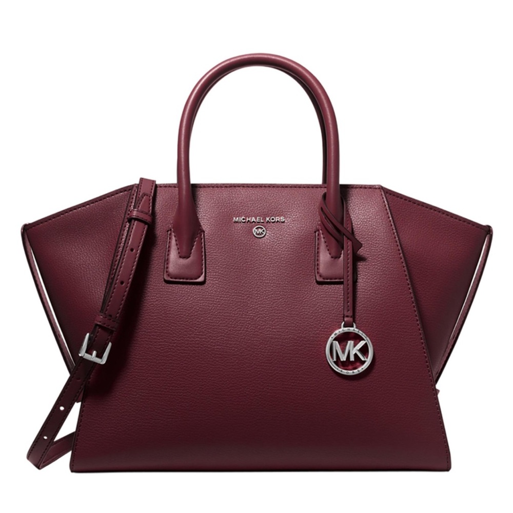 MICHAEL KORS - Merlot Avril Large Leather Top-Zip Satchel